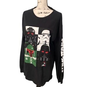 Star Wars Black Long Sleeve Graphic Tee Men’s L Disney Collectible Cotton